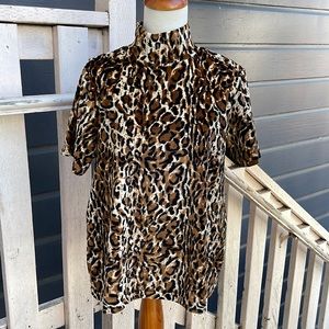 Vintage Pierre Cardin Leopard Turtleneck Shirt